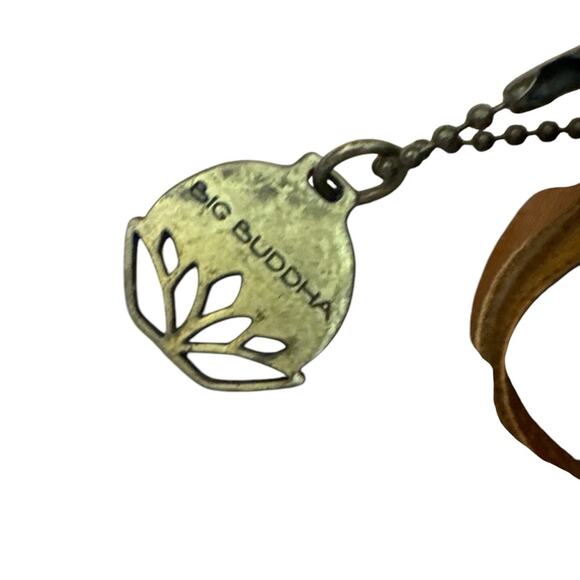 Big Buddha boho chic teal & brown medium chevron hobo with fringe - Picture 3 of 8